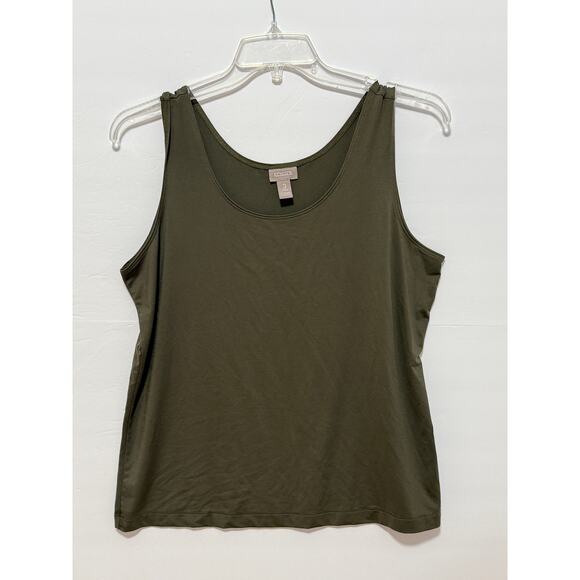 Chico's Olive Green Round Neck Tank, Size 3 - Picture 1 of 3